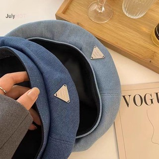 Julyhot Cổ Điển Denim Mũ Nồi Retro Thường Ngày Xuân Hè Bóng Họa Sĩ Mũ Bảng Chữ Cái Hàn Quốc INS Mũ Nồi Xanh Hợp Thời Trang Mũ Nữ Massivedeals