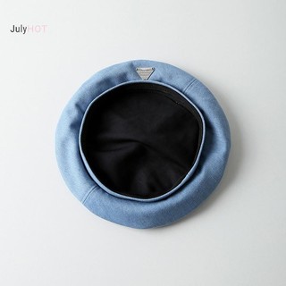Julyhot Cổ Điển Denim Mũ Nồi Retro Thường Ngày Xuân Hè Bóng Họa Sĩ Mũ Bảng Chữ Cái Hàn Quốc INS Mũ Nồi Xanh Hợp Thời Trang Mũ Nữ Massivedeals