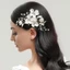 THEGIRL8B Mũ Đội Đầu Cô Dâu, Hoa Thanh Lịch Cô Dâu Mũ, Tinh Tế Trắng Handmade Sang Trọng Cưới Kẹp Tóc Trang Sức Tóc