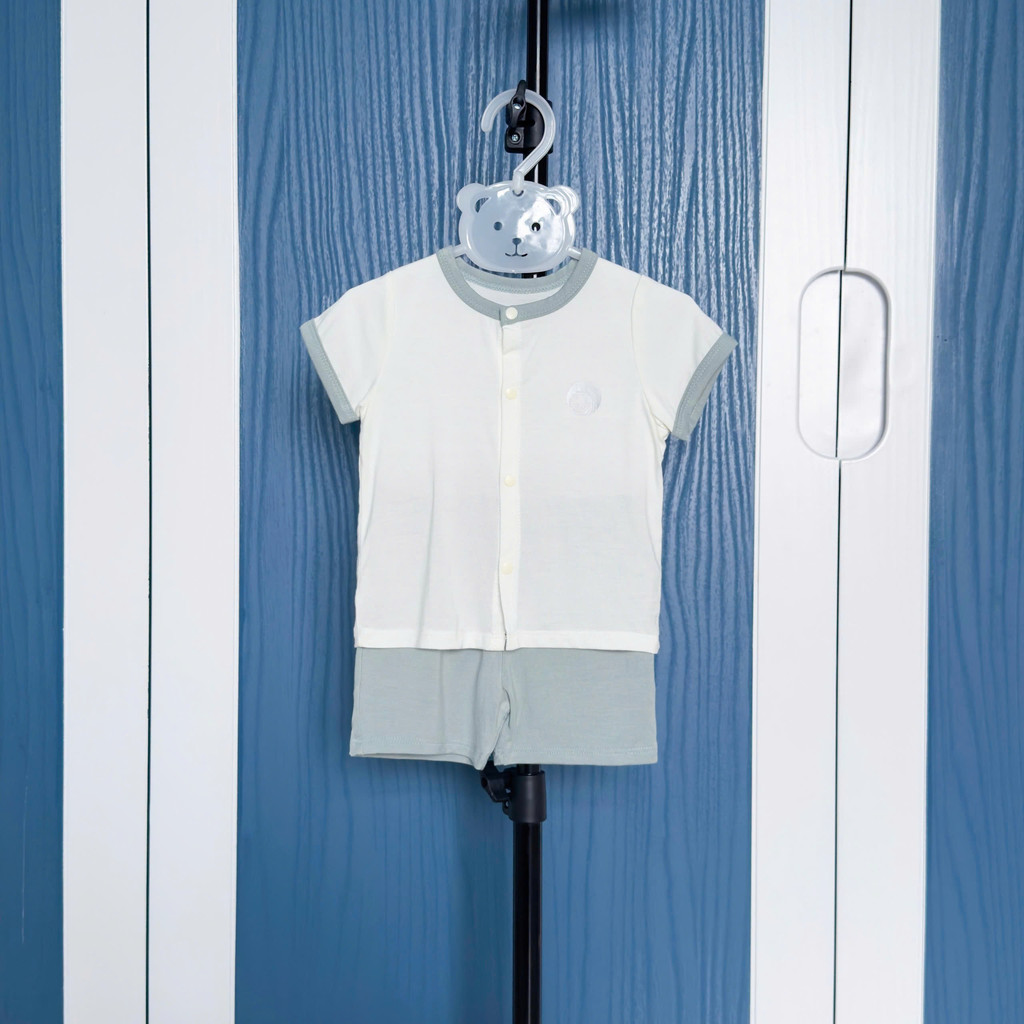 Bộ Cộc Tay Sơ Sinh Vải Sợi Tre Petit Mềm Mịn Thoáng Mát - Hàng Chính Hãng AMI0357-5