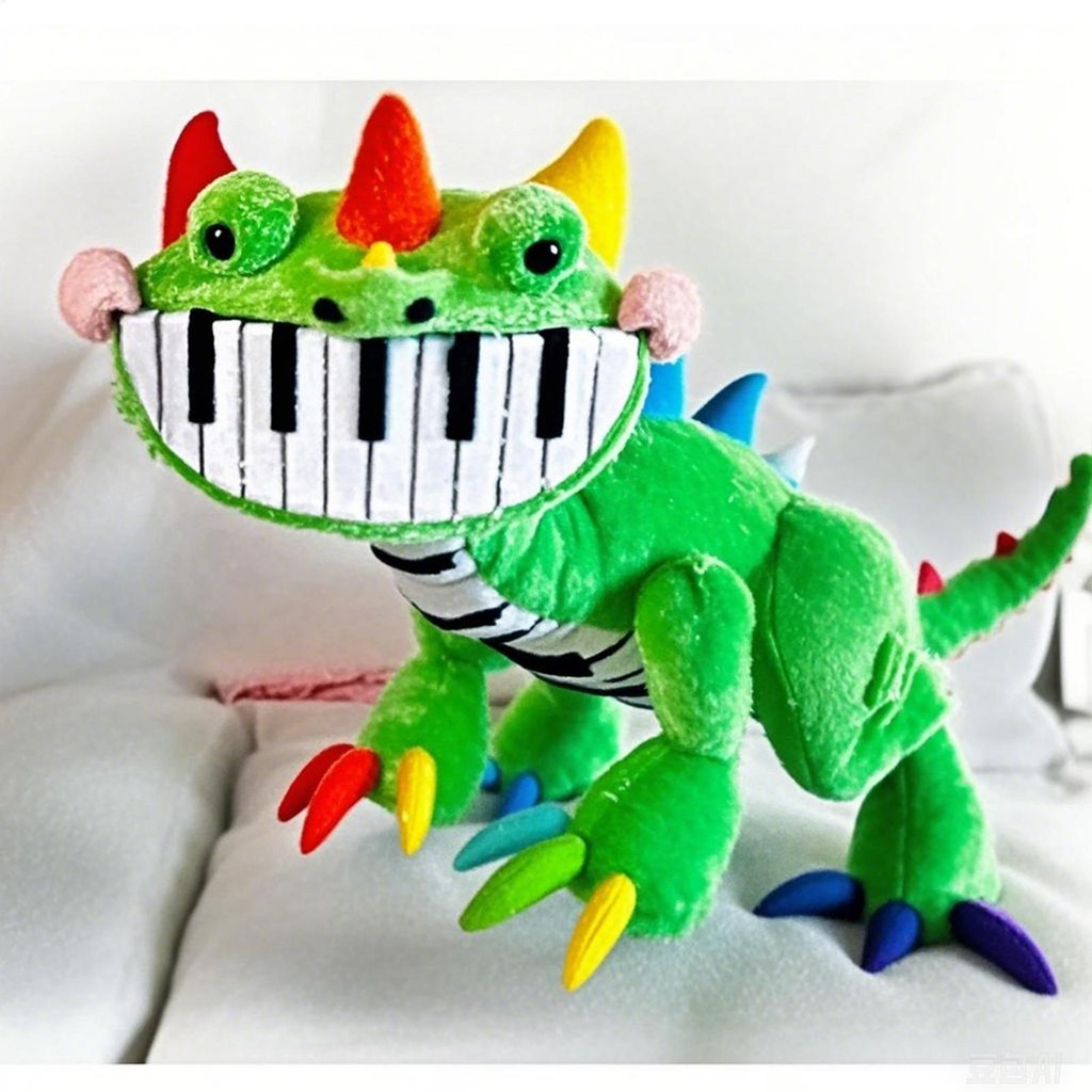 Pianosaurus sang trọng Bobby trò chơi piano khủng long sang trọng đồ chơi búp bê búp bê wipqsvn