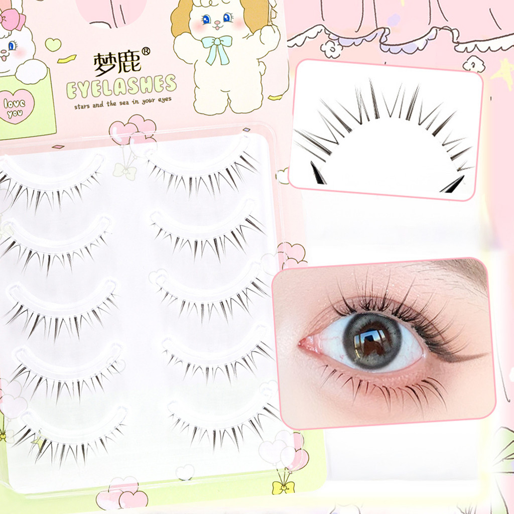 Clear Band Full Strip Bottom Lash Manga Style Spiky Anime Lower Lash cho công việc Sinh nhật Tiệc và Du lịch