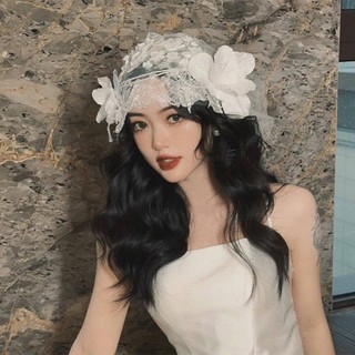 Mũ Nữ Hoa Trắng Chống Trơn Trượt Đa Năng Làm Đẹp Cô Dâu Mũ Cho Phù Dâu Tiệc Cưới Phù Dâu