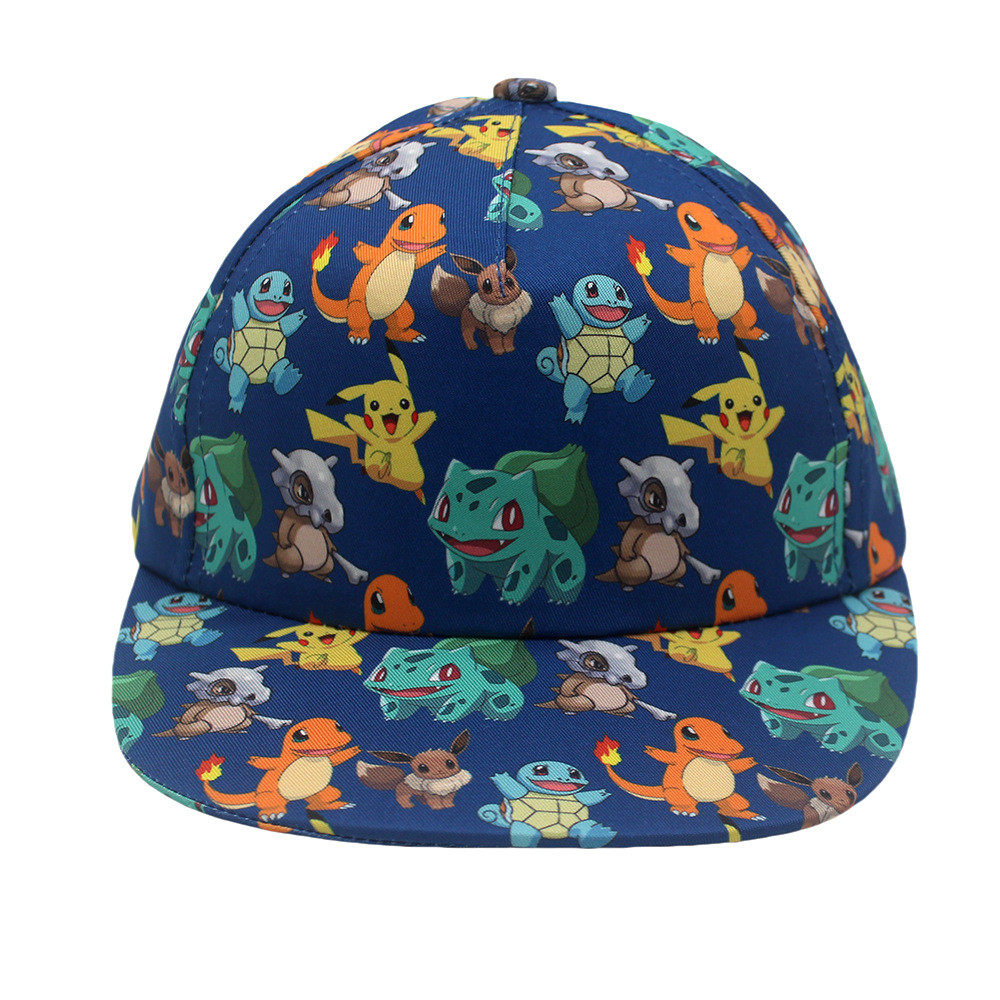Bạn Hoạt Hình Dễ Thương Pokemon Pikachu In Vành Phẳng Hip Hop Mũ Charmander Bulbasaur Mũ Bóng Chày