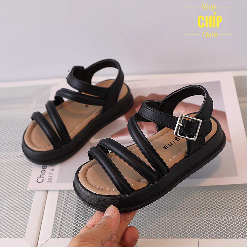 sandal bé gái dép quai hậu cho bé quai chéo nơ xinh xắn êm chân QCCC full hộp trắng cho bé từ 2 tuổi  8519 ( ảnh thật )
