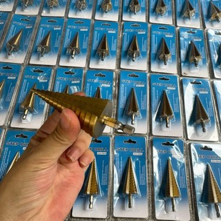 Mũi khoan tháp chuôi lục giác thép gió HSS mạ titan 4-32mm khoan nhôm, nhựa, gỗ, kim loại