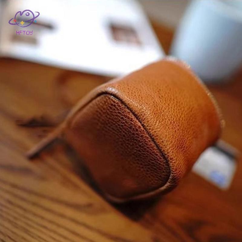 HFTOY Chất Lượng Cao Tối Giản Rau Da Bò Da Di Động Túi Son Môi Đồng Xu & Đựng Thẻ Túi Vuông ~
