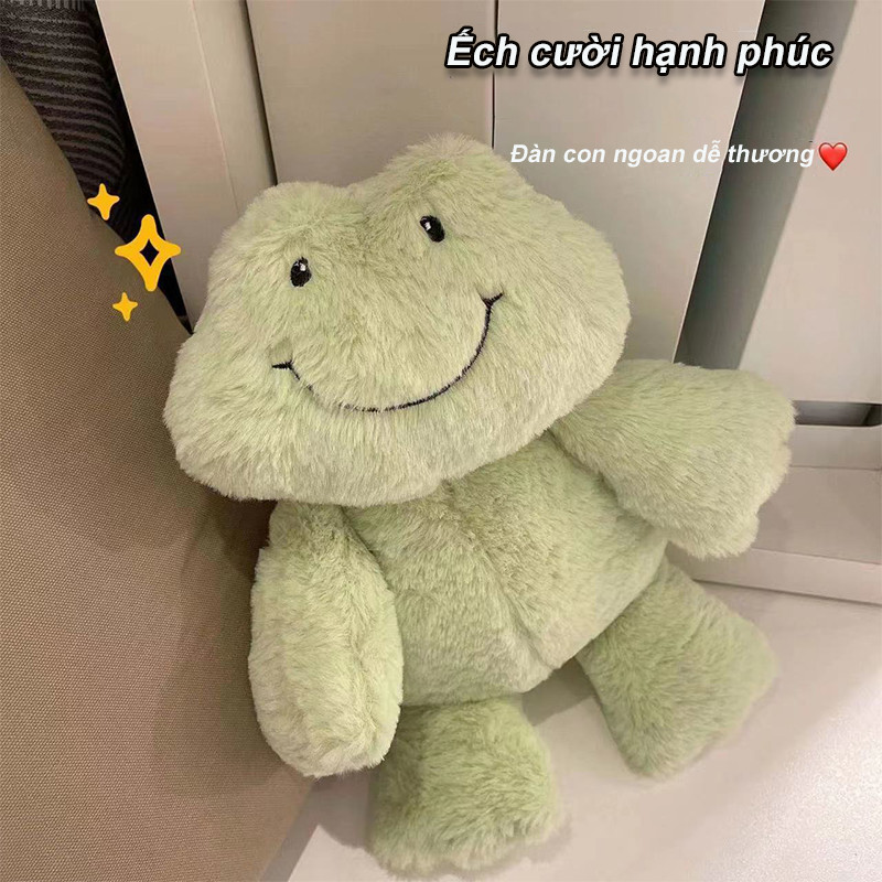 【SKISOPGO】Gấu bông Ếch cười，Gấu bông đồ chơi sang trọng，Ếch sang trọng，Dễ thương，Cartoon kẹo ngắn sang trọng thiết kế
