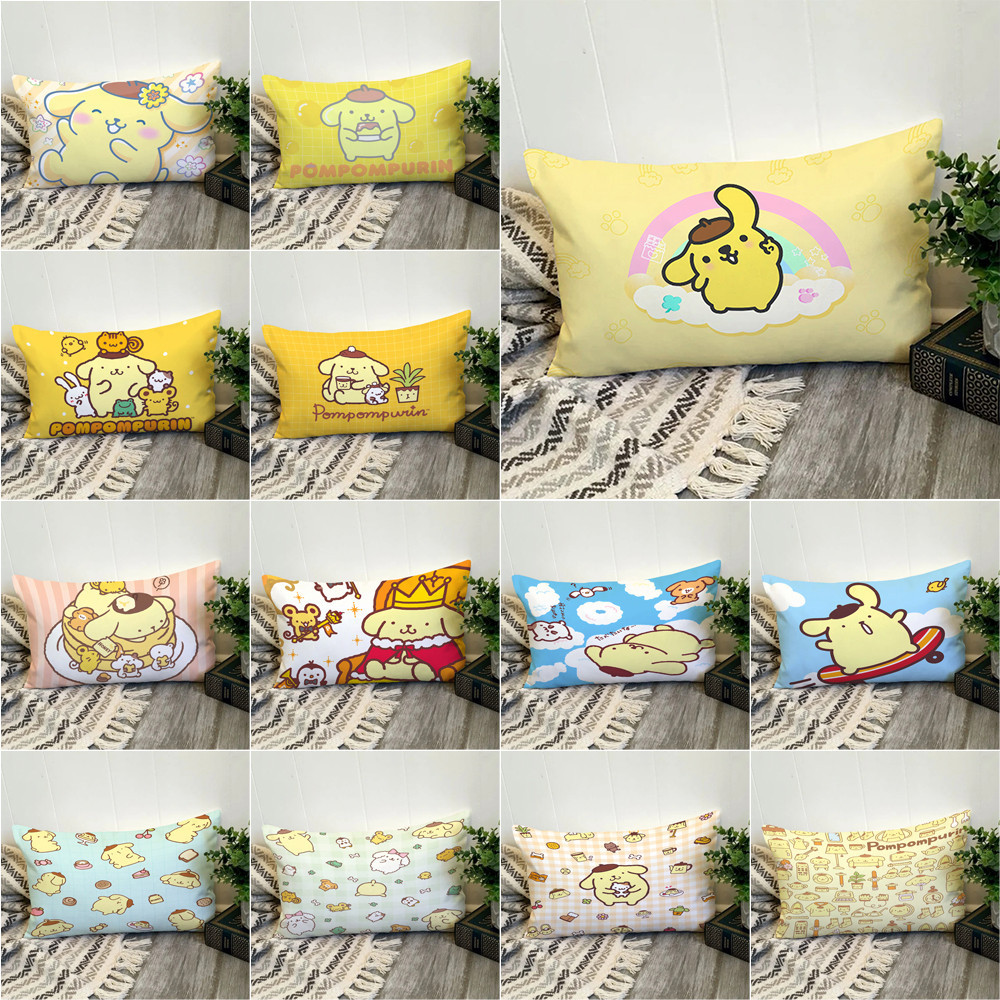 Sanrio Pompompurin Vỏ Gối Hình Chữ Nhật In Hình Một Mặt Đệm Polyester Trang Trí Nhà Cửa Món Quà Tốt Nhất (Không Có Lõi)