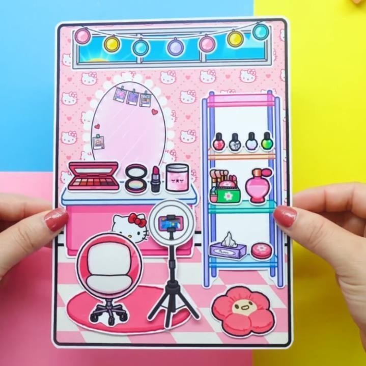 Ngôi nhà Búp Bê ĐỒ CHƠI NGÔI NHÀ BÚP BÊ GIẤY Hello Kity - TOCA LIFE WORLD đồ chơi cho bé gái đồ chơi kuromi cô tiên xanh