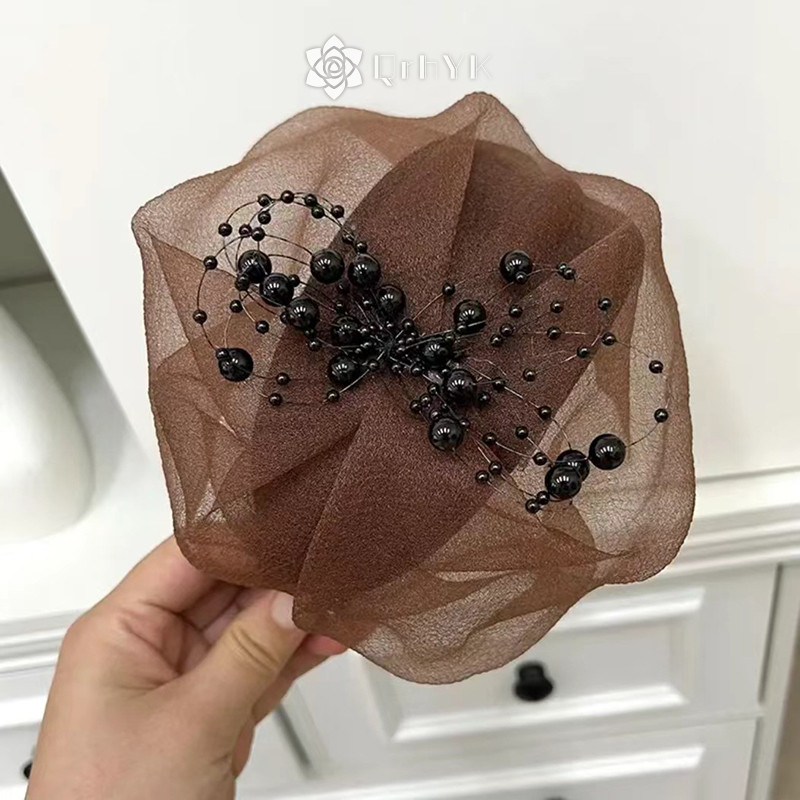 Qrhyk Thanh Lịch Nửa Nón Pháp Retro Tóc Vòng Bữa Tối Tiệc Băng Đô Quấn Tóc Cho Nữ Cô Gái Tính Khí Mũ Phụ Kiện Tóc Mới