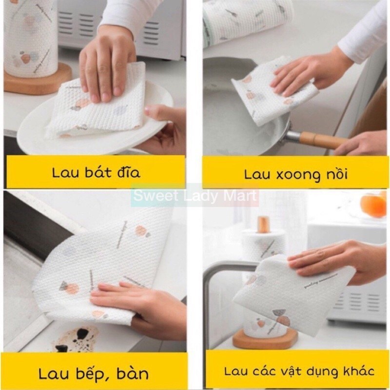 (Combo 3 Cuộn) Giấy Lau Đa Năng, Khăn Giấy Lau Bếp Giấy Lau Bếp,Cuộn 50 Tờ Siêu Dai Mềm Mịn