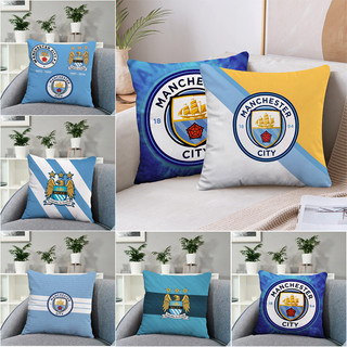 Vỏ gối polyester in hình Manchester City một mặt, chữ nhật, trang trí phòng ngủ/sofa (không kèm lõi)