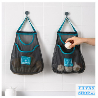 Giỏ Treo Tường Đa Năng Đựng Hành Tỏi, Rau Củ Quả, Túi Lưới 1 Ngăn Treo Nhà Bếp GD814-TuiNB-1N