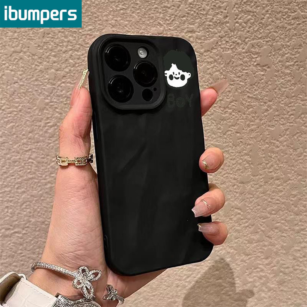 ibumpers ốp lưng Iphone hàn quốc đơn giản cute couple ốp điện thoại mỏng silicone mềm chống bẩn chống sốc cho iphone 15 14 12 13 11 pro max ip 7 8 plus iphon x xs xr xs max