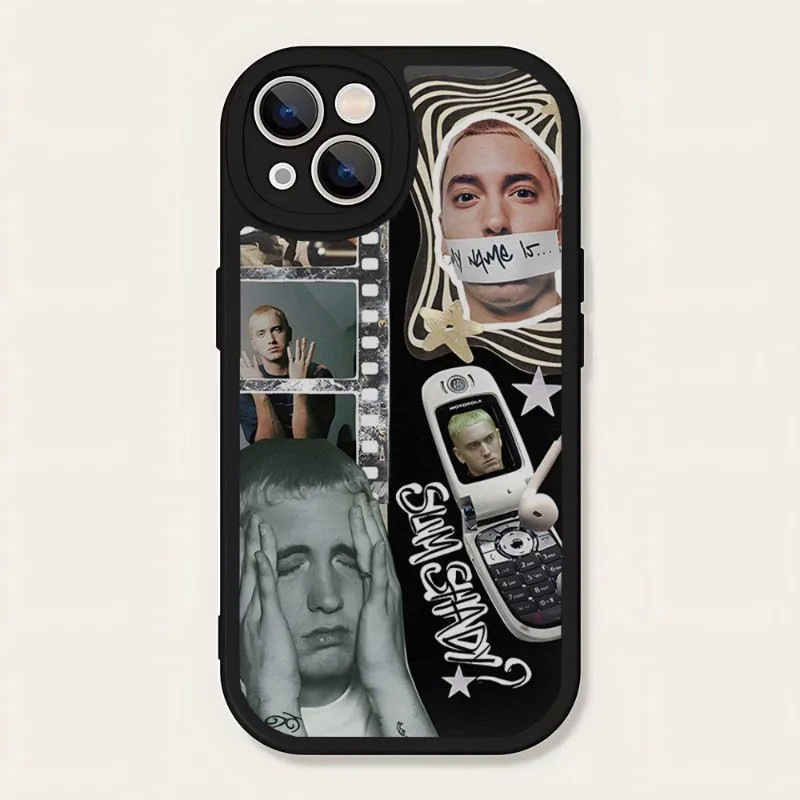 Tp-1 Hop Rapper Eminem Rap Ốp Lưng Điện Thoại Da Cừu Cho Iphone 12 Pro Max 14 11 12 Mini X Xr Xs 8 7 Puls Se Sang Trọng Di Động Cov