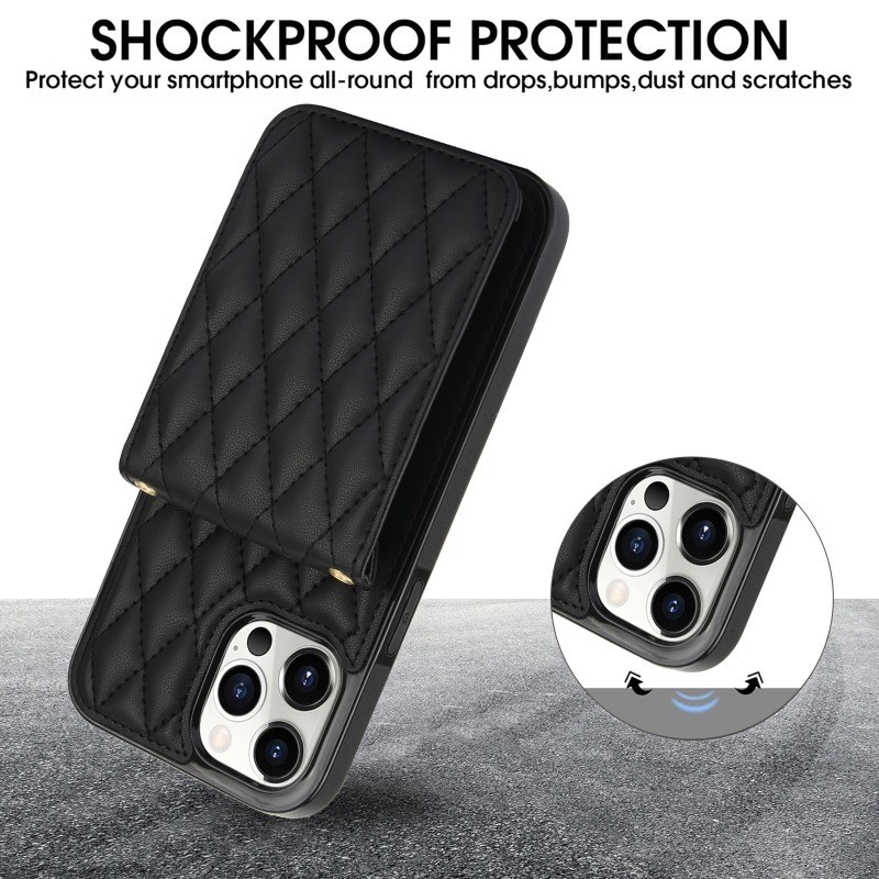 Ví đeo chéo da có ngăn đựng thẻ Vỏ điện thoại cho IPhone 13 12 Mini 15 14 11 Pro Max XS X XR 7 8 Plus Vỏ bảo vệ