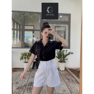 Quần Sooc Nữ KaKi Lưng Cao Hai túi kiểu short đùi Ulzzang Phong Cách Hàn Quốc trẻ trung Siêu Đẹp Có size từ 35-75Kg