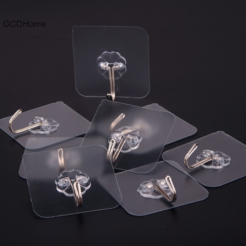 Gcdhome 10 Cái Móc Treo Tường Liền Mạch Trong Suốt Chống Thấm Nước HOT