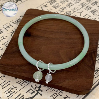 Deyangk Thời Trang Đơn Giản Vòng Tay Xanh sel Đôi Chính tả Bạc Vòng Tay Mở Vòng Tay Có Thể Điều Chỉnh Dành Cho Nữ Vintage Trang Sức Quà Tặng VN