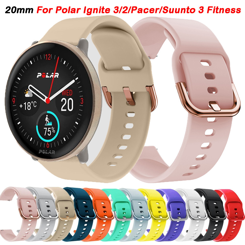 Cinturino 20mm Per Polar Ignite 3/2/1 Unite Pacer - Silicone, Nylon, Metallo Unisex