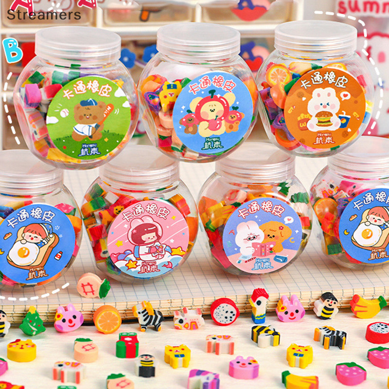 {RUA} 50 CÁI Tẩy Cao Su Dễ Thương Động Vật Sáng Tạo Trái Cây Bút Chì Tẩy Văn Phòng Phẩm Trẻ Em Học Sinh Dễ Thương Đồ Dùng Văn Phòng Tẩy Mới