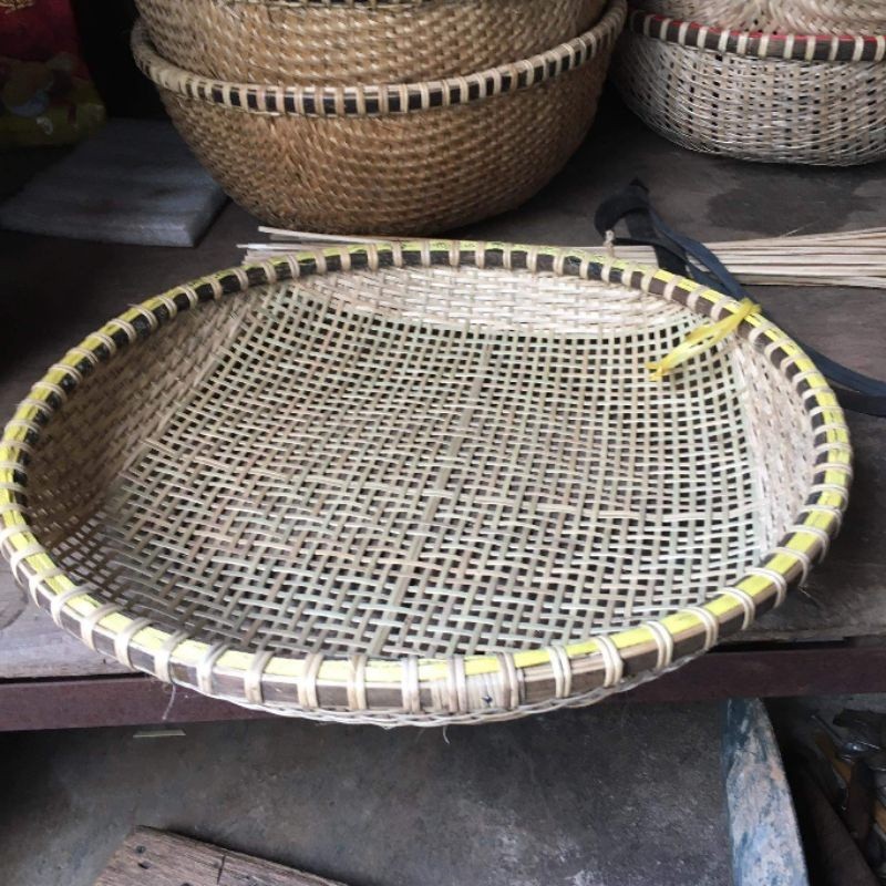 1 cai Rổ đan bằng tre nhà làm ( giao nhanh) (Cung cấp sỉ số lượng lớn ...
