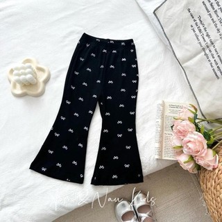 Q05- Quần loe gân hình nơ bé gái siêu cưng Size từ 8-30Kg