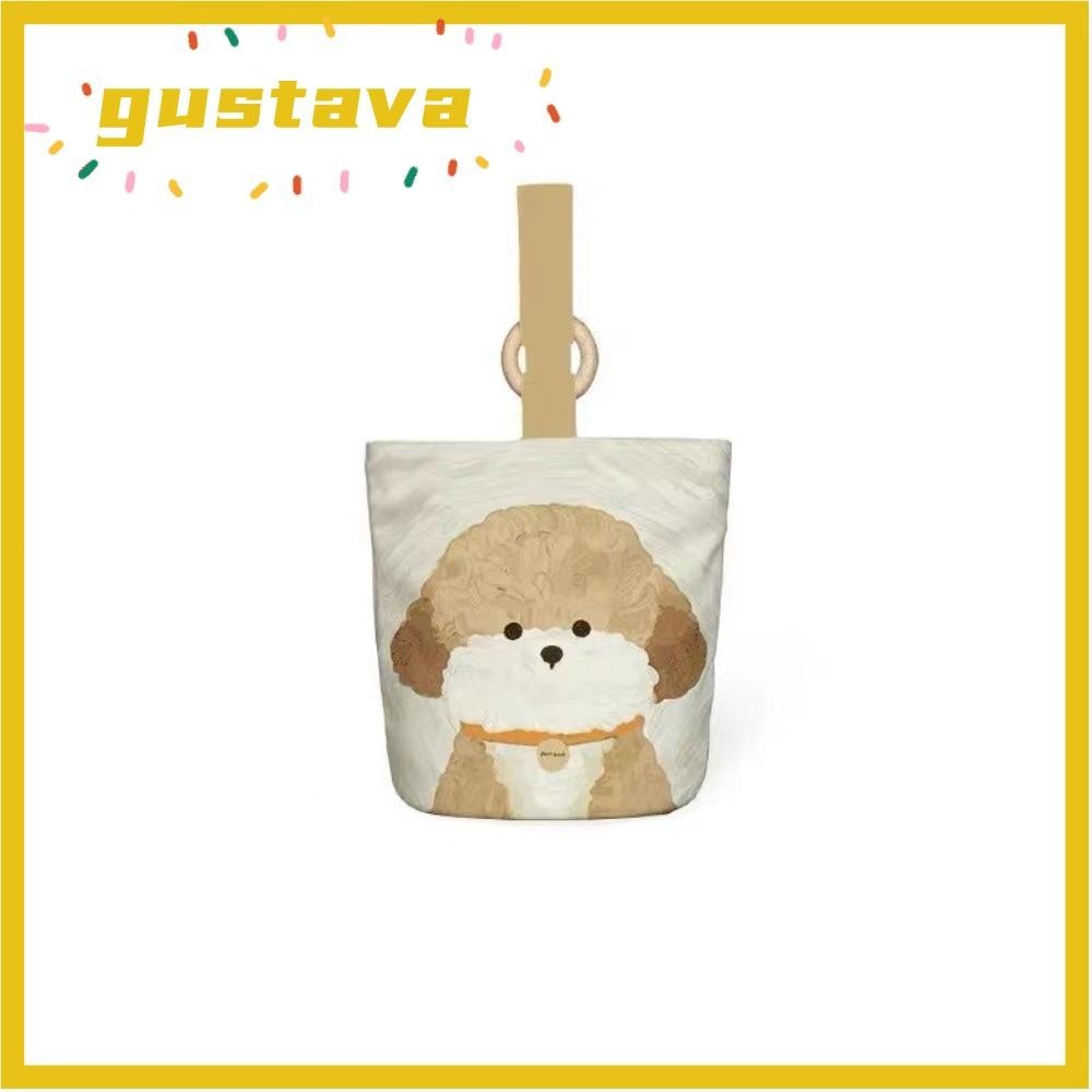 Túi xô GUSTAVA, Túi Tote in hình chó con bằng vải Canvas dễ thương, Túi đựng hàng đầu