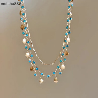 Meisha888 Mặt dây chuyền hai lớp sel Vòng cổ Vòng tay dành cho nữ Cô gái Nhiều màu sắc Phụ kiện tinh tế Quà tặng sinh nhật