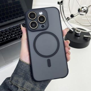 Vỏ bảo vệ mờ mỏng bảo vệ toàn diện Vỏ từ tính màu hồng 15 Pro max cho iPhone14 13 12 11 Pro max 14plus 15plus có màng bảo vệ camera Vỏ cứng mờ