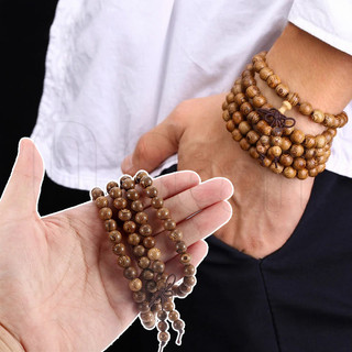 [3-5 ngày để đến] 108 Vòng Tay Đính Hạt Phật Bằng Gỗ - Wenge Cầu Nguyện Hạt Gỗ Vòng Tay Tây Tạng - Nam Nữ Lắc Tay Phật Giáo - Trang Sức Gỗ Đàn Hương Phong Cách Trung Hoa