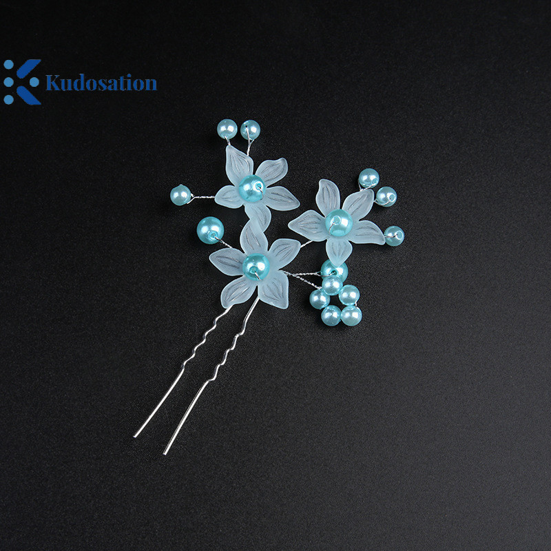 Kudosation Ngọc Trai Hoa Tiara, Trang Trí Tóc Mờ, Trang Sức Cưới Cô Dâu Handmade, Kẹp Tóc Ngọc Trai