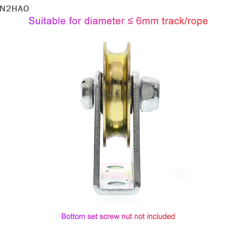 Bn 1 Bộ Ròng Rọc Dây 6 Mm Ròng Rọc Con Lăn Cố Định Bánh Xe Treo Over-line Hướng Dẫn Bánh Xe U 6.4 * 32 * 8 n