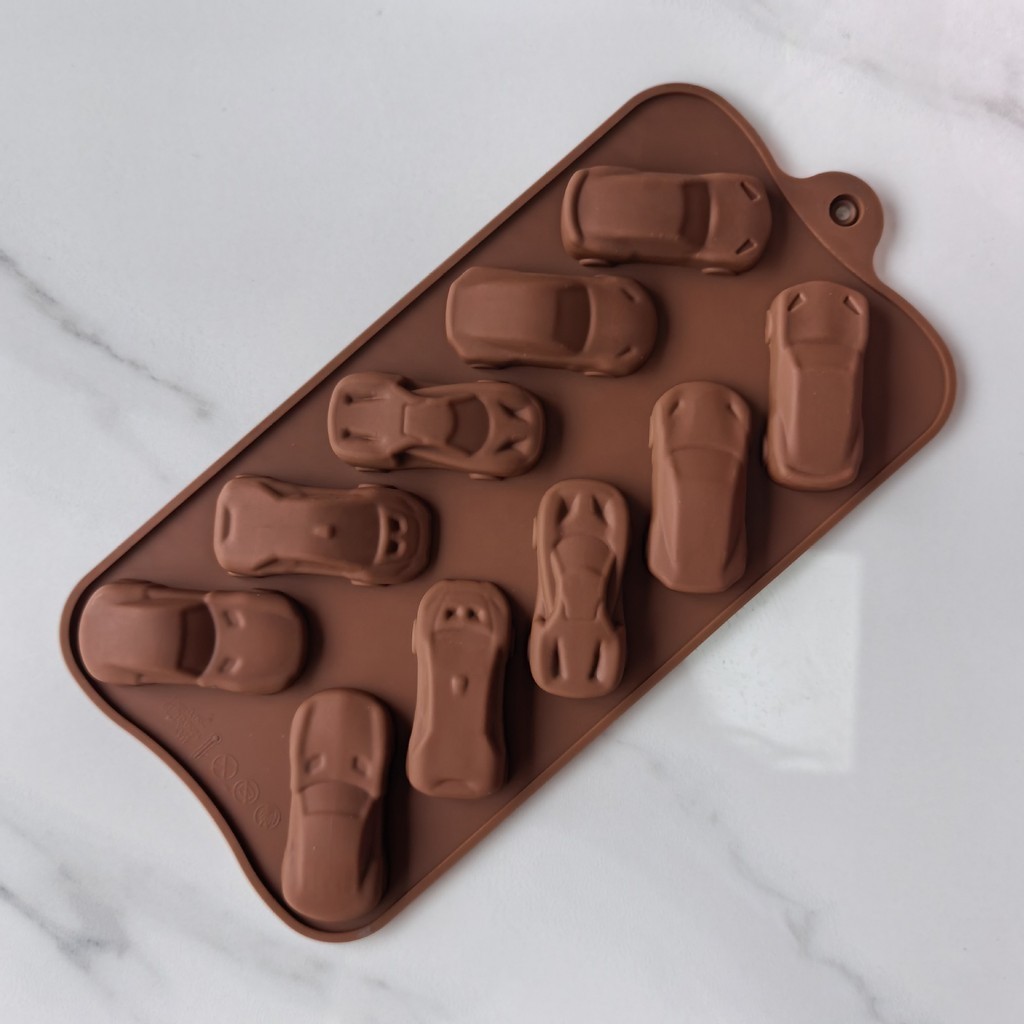 10 khoang ô tô silicone khuôn sô cô la đá lưới khuôn hương liệu thạch cao khuôn xà phòng thủ công khuôn làm bánh DIY khuôn nướng bánh