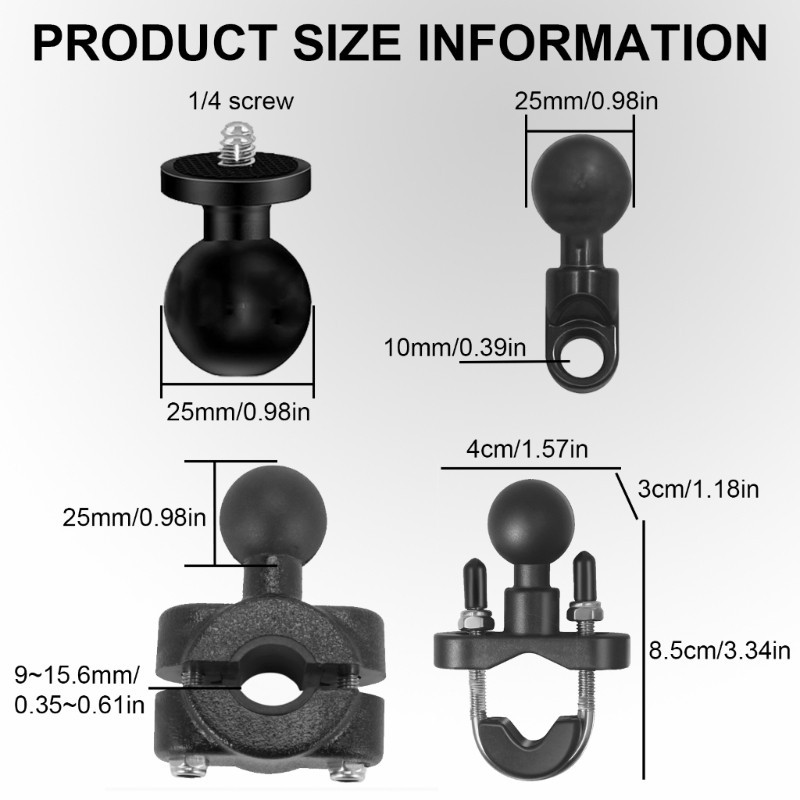 [3C] Gắn camera hành động đa năng với xe máy xoay 360 độ Giá đỡ máy ảnh bằng nhôm cho máy ảnh