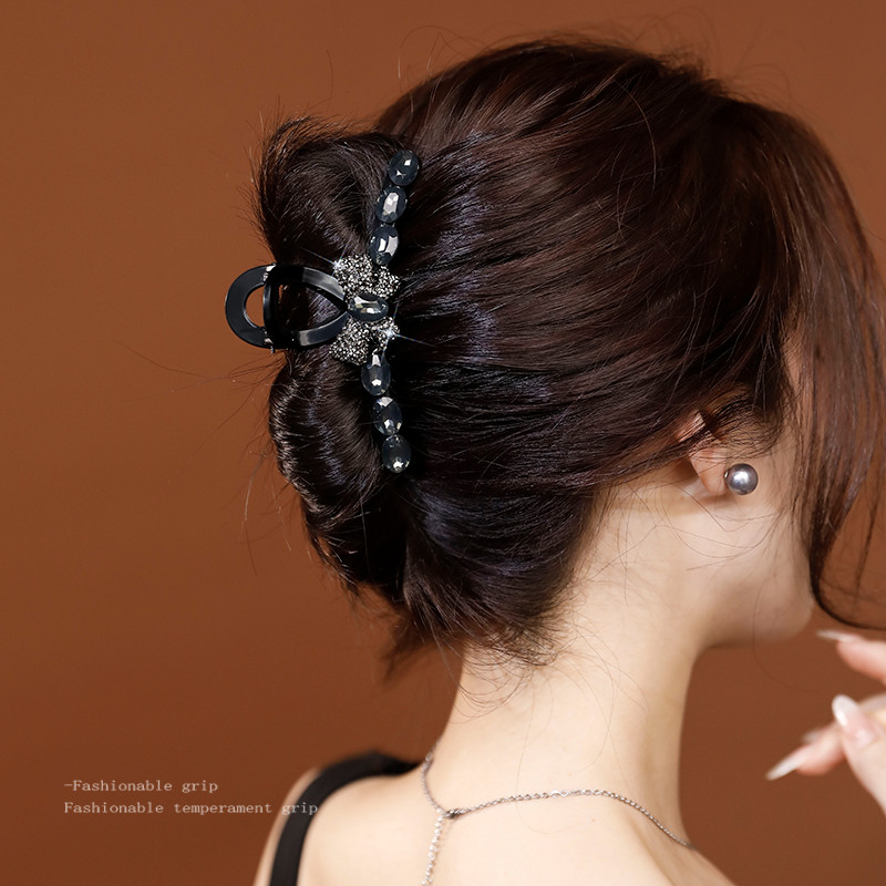 Nơ Kim Cương Giả Kích Thước Lớn Kẹp Mùa Hè Phù Hợp Với Nữ Cá Mập Kẹp Phụ Kiện Tóc