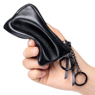 Ví đựng tiền xu Mini bằng da mềm, được làm bằng da bò lớp đầu tiên, thiết kế dây, vòng chìa khóa, lưu trữ nhỏ