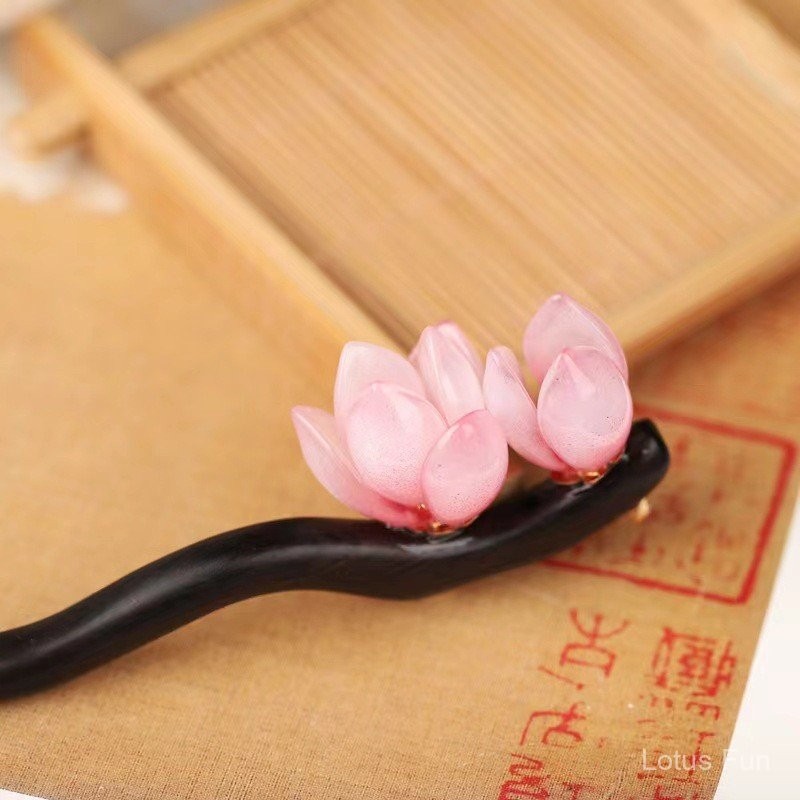 Tinh xảo ngọc lan đen đàn hương trâm tóc đơn giản thời thượng cổ điển khí chất búi tóc trâm cài sườn xám trà phục trang sức
