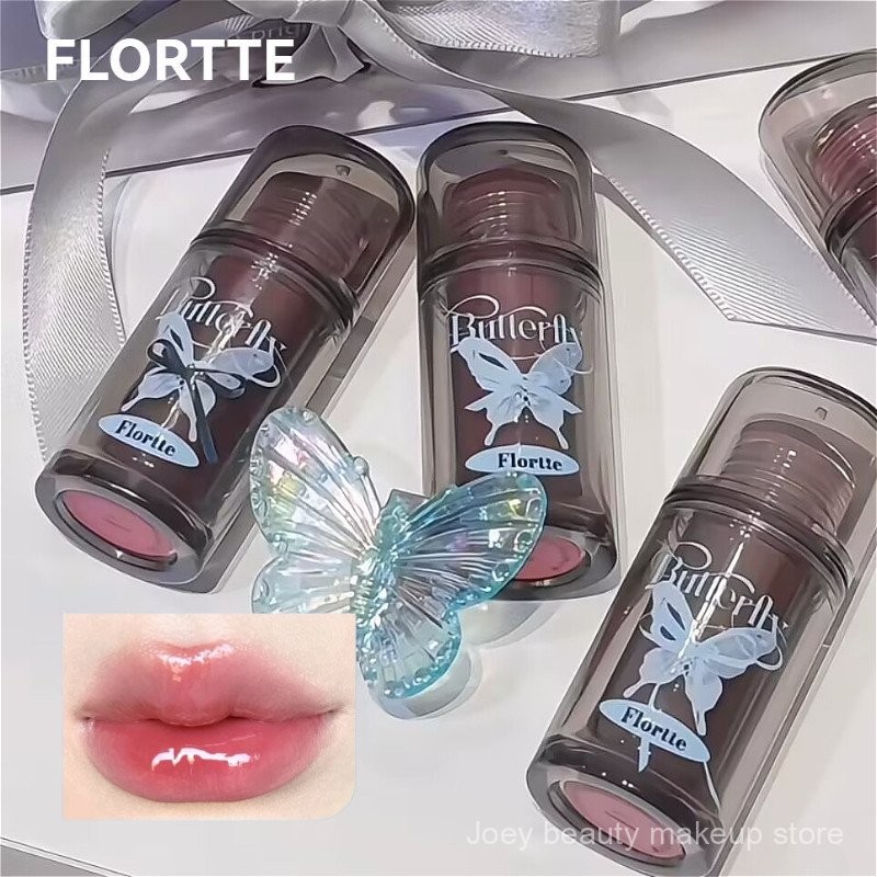 Son bóng FLORTTE, son bóng hoa lolita, dòng đôi bướm, tinh chất dưỡng ẩm cho môi, son nước gương, son bóng dưỡng ẩm SYPZ