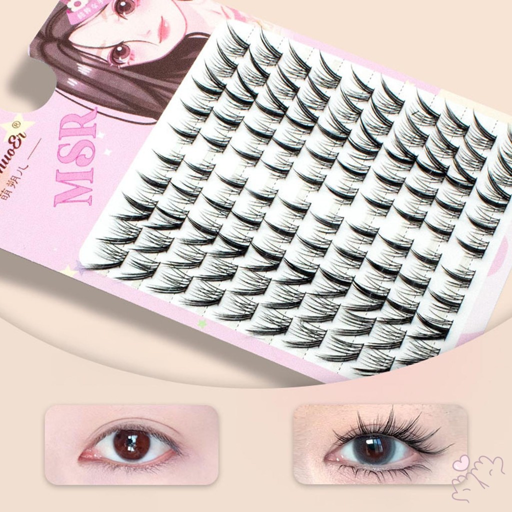 Spiky Cluster Eyelash Extensions C Curl Black Soft Resuable Lash