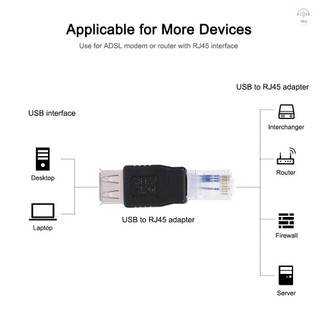 Hilivn) Bộ chuyển đổi USB sang RJ45 USB2.0 Nữ sang Ethernet RJ45 Đầu nối bộ chuyển đổi phích cắm đực