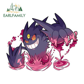 EARLFAMILY Gengar Pokemon Cooler Miếng Dán Xe Máy Windows Mũ Bảo Hiểm Thân Máy Tính Xách Tay Chống Thấm Nước JDM Vinyl Decal Chống Trầy Xước Phụ Kiện Xe Hơi