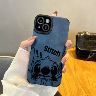 Ốp lưng cho iPhone 16 15 14 13 12 11 X XR XS Max thời trang retro da hài hước dòng phim kinh dị bìa Stitch