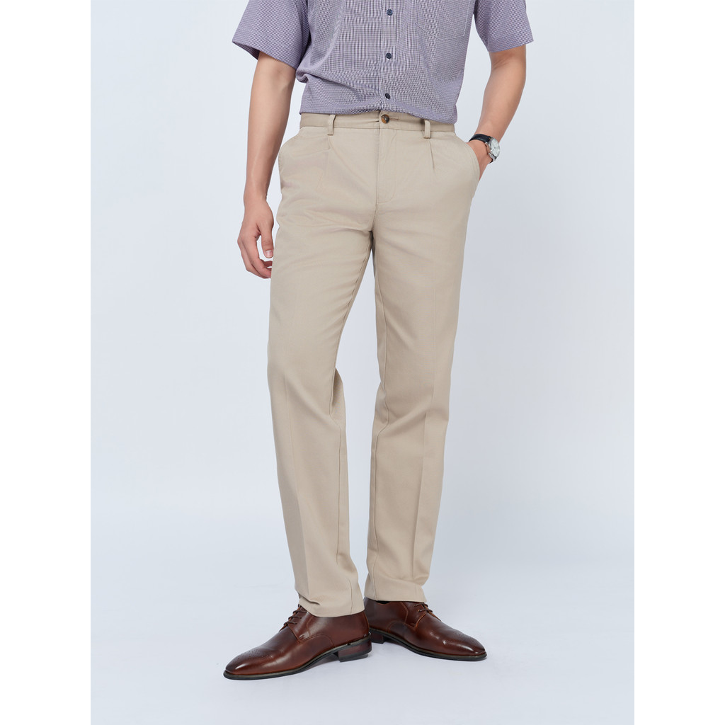 Quần Khaki 1 ply VIETTIEN SMART vải cotton phom REGULAR VT00000301