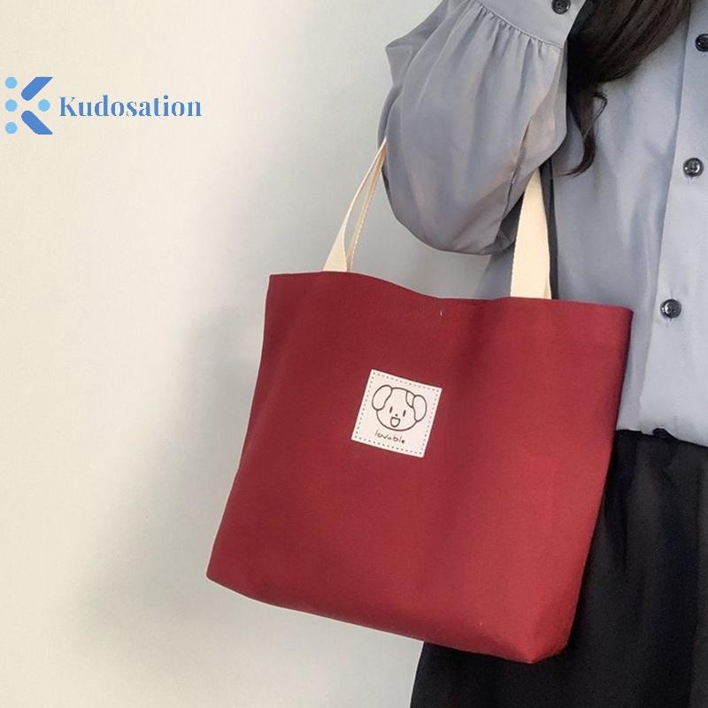 Túi vải Kudosation Nữ S Dung tích lớn Túi đeo vai đơn giản Túi xách đi lại