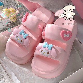 Xixitiao Sanrio Chính Hãng Co-Branded Dễ Thương Giai Điệu Giày Sandal Thời Trang Dép Nữ Mùa Hè Trong Nhà Ngoài Trời Đế Mềm Thoải Mái Flip-F