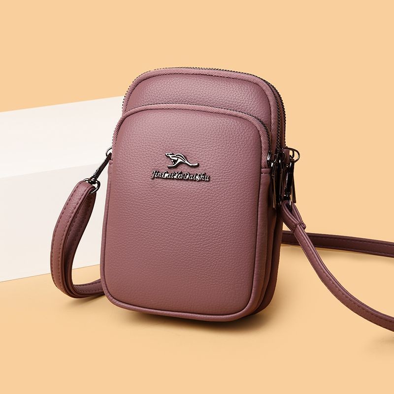 New Women's Genuine Leather Phone Bag, Ladies' Crossbody Small Bag, Trendy High-End Fashion Cowhide Waist Bag, Casual Versatile