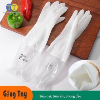 Găng Tay Cao Su HƯƠU Dài Tay Cổ Chun - Găng Tay Rửa Bát Cao Cổ
