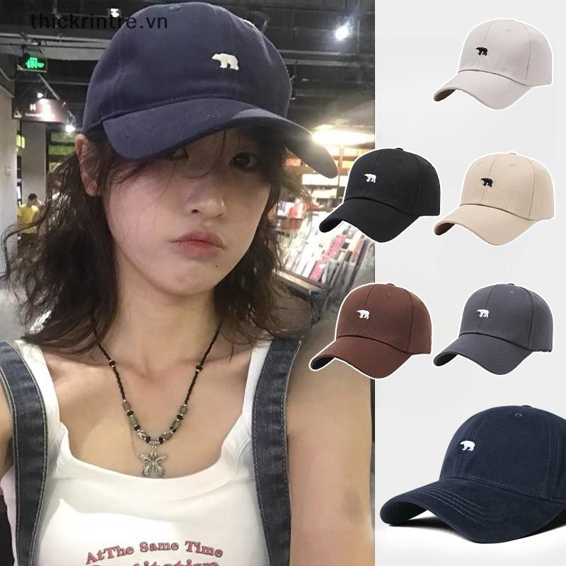 THI Bóng Chày Mùa Xuân Mới Mùa Hè Chắc Chắn Sunhat Thêu Gấu Bắc Cực Nam Nữ Cotton Snapback Mũ Thời Trang Tấm Che VN